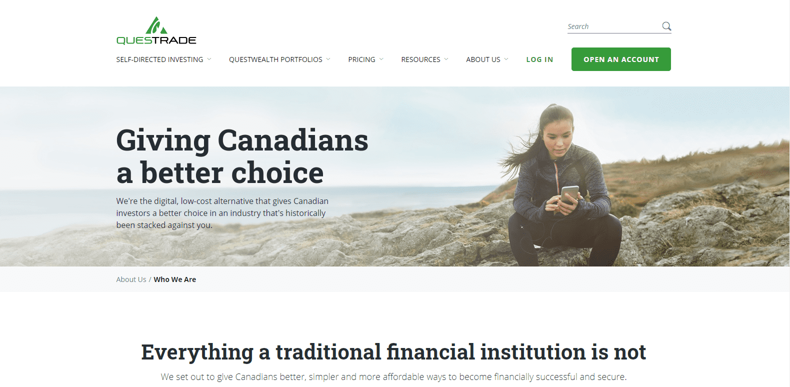 Questrade Review landing page Questrade Review landing page